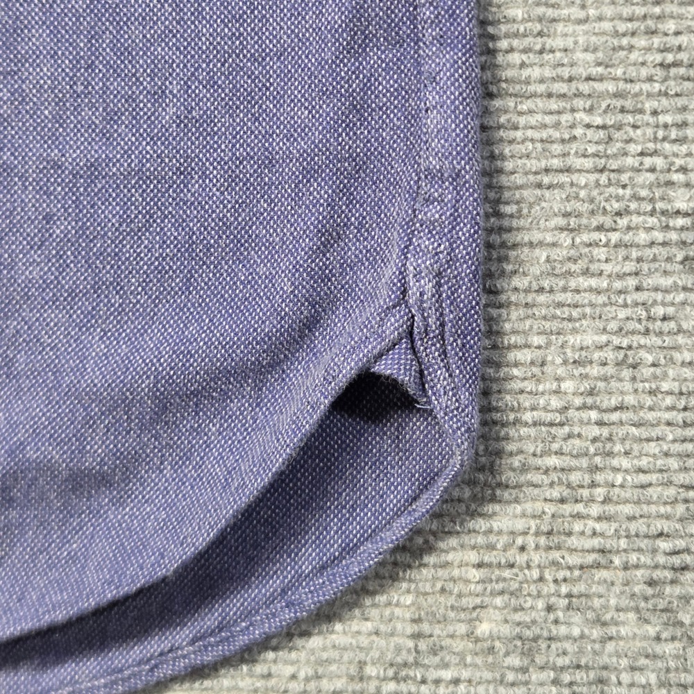 Steven Alan Shirt Mens L Made in USA Blue Oxford Textured Cotton Button Up - Picture 7 of 15